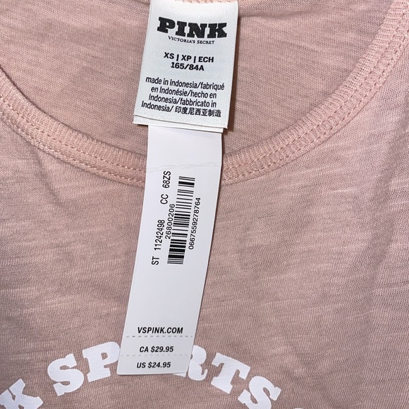 •PINK•NWT IN WANNA BE PINK TAKE AWAY EASY CROPPED RACERBACK TANK TOP SIZE XS - Picture 5 of 6
